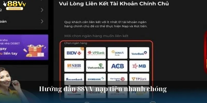 Hướng dẫn 88VV nạp tiền nhanh chóng 